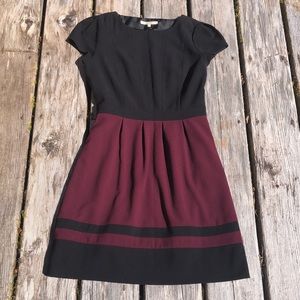 Burgundy striped dress RW & Co